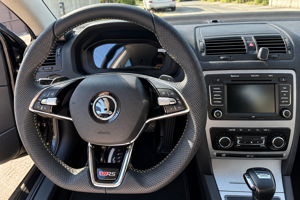 Škoda Octavia 2 facelift with fully functional multifunction steering wheel from Škoda Octavia 4